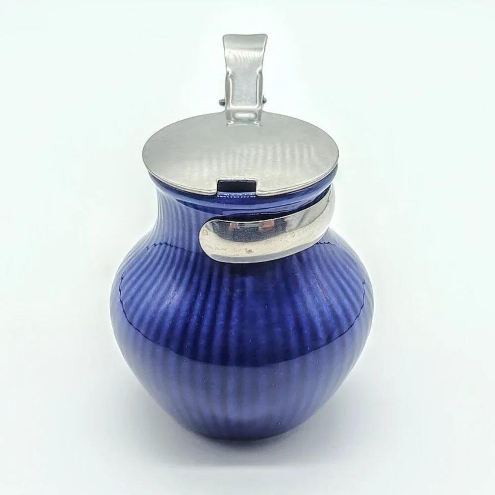 Vintage Rorstrand Gense Sweden Cobalt Blue Condiment Jam Jar